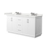 Custom image for White with Brushed Nickel Trim / White Quartz / No Mirror