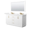 Custom image for White with Satin Bronze Trim / Carrara Cultured Marble / 58