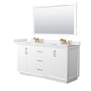 Custom image for White with Satin Bronze Trim / White Cultured Marble / 58