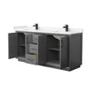 Custom image for Dark Gray with Matte Black Trim / Carrara Cultured Marble / No Mirror