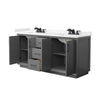 Custom image for Dark Gray with Matte Black Trim / Carrara Cultured Marble / No Mirror