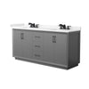 Custom image for Dark Gray with Matte Black Trim / Carrara Cultured Marble / No Mirror