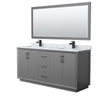 Custom image for Dark Gray with Matte Black Trim / White Carrara Marble / 70