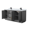 Custom image for Dark Gray with Matte Black Trim / White Carrara Marble / No Mirror