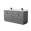 Custom image for Dark Gray with Matte Black Trim / White Carrara Marble / No Mirror