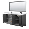 Custom image for Dark Gray with Matte Black Trim / White Cultured Marble / 70