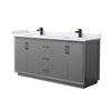 Custom image for Dark Gray with Matte Black Trim / White Cultured Marble / No Mirror