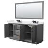 Custom image for Dark Gray with Matte Black Trim / White Cultured Marble / 70