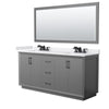 Custom image for Dark Gray with Matte Black Trim / White Cultured Marble / 70