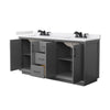 Custom image for Dark Gray with Matte Black Trim / White Cultured Marble / No Mirror