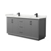 Custom image for Dark Gray with Matte Black Trim / White Quartz / No Mirror