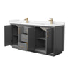 Custom image for Dark Gray with Satin Bronze Trim / Carrara Cultured Marble / No Mirror
