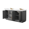 Custom image for Dark Gray with Satin Bronze Trim / Carrara Cultured Marble / No Mirror