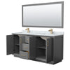 Custom image for Dark Gray with Satin Bronze Trim / White Carrara Marble / 70