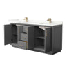 Custom image for Dark Gray with Satin Bronze Trim / Giotto Quartz / No Mirror
