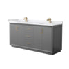Custom image for Dark Gray with Satin Bronze Trim / White Cultured Marble / No Mirror