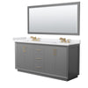 Custom image for Dark Gray with Satin Bronze Trim / White Cultured Marble / 70