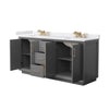 Custom image for Dark Gray with Satin Bronze Trim / White Cultured Marble / No Mirror