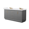 Custom image for Dark Gray with Satin Bronze Trim / White Cultured Marble / No Mirror