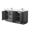 Custom image for Dark Gray with Satin Bronze Trim / White Quartz / No Mirror