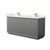 Custom image for Dark Gray with Satin Bronze Trim / White Quartz / No Mirror