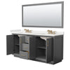 Custom image for Dark Gray with Satin Bronze Trim / White Quartz / 70