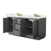 Custom image for Dark Gray with Satin Bronze Trim / White Quartz / No Mirror