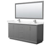 Custom image for Dark Gray with Brushed Nickel Trim / Carrara Cultured Marble / 70