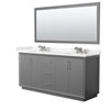 Custom image for Dark Gray with Brushed Nickel Trim / Carrara Cultured Marble / 70