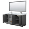 Custom image for Dark Gray with Brushed Nickel Trim / White Carrara Marble / 70