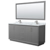 Custom image for Dark Gray with Brushed Nickel Trim / White Carrara Marble / 70