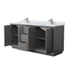 Custom image for Dark Gray with Brushed Nickel Trim / White Carrara Marble / No Mirror