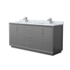 Custom image for Dark Gray with Brushed Nickel Trim / White Carrara Marble / No Mirror