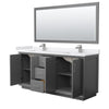 Custom image for Dark Gray with Brushed Nickel Trim / White Cultured Marble / 70