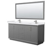 Custom image for Dark Gray with Brushed Nickel Trim / White Cultured Marble / 70