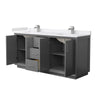 Custom image for Dark Gray with Brushed Nickel Trim / White Cultured Marble / No Mirror