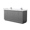 Custom image for Dark Gray with Brushed Nickel Trim / White Cultured Marble / No Mirror