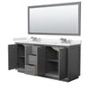 Custom image for Dark Gray with Brushed Nickel Trim / White Cultured Marble / 70