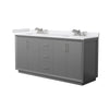 Custom image for Dark Gray with Brushed Nickel Trim / White Cultured Marble / No Mirror