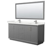 Custom image for Dark Gray with Brushed Nickel Trim / White Quartz / 70