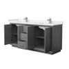 Custom image for Dark Gray with Brushed Nickel Trim / White Quartz / No Mirror