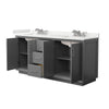 Custom image for Dark Gray with Brushed Nickel Trim / White Quartz / No Mirror