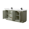 Custom image for Light Green with Matte Black Trim / Carrara Cultured Marble / No Mirror