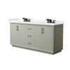 Custom image for Light Green with Matte Black Trim / Carrara Cultured Marble / No Mirror