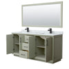 Custom image for Light Green with Matte Black Trim / White Carrara Marble / 70