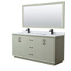 Custom image for Light Green with Matte Black Trim / White Carrara Marble / 70