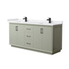 Custom image for Light Green with Matte Black Trim / White Cultured Marble / No Mirror