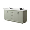 Custom image for Light Green with Matte Black Trim / White Quartz / No Mirror
