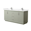 Custom image for Light Green with Brushed Nickel Trim / Carrara Cultured Marble / No Mirror