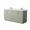 Custom image for Light Green with Brushed Nickel Trim / White Carrara Marble / No Mirror
